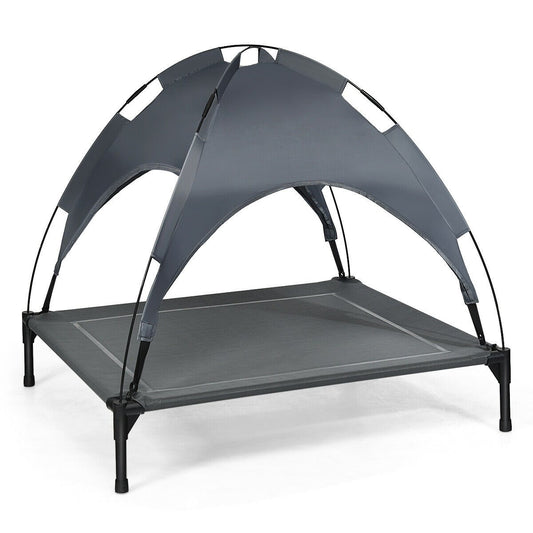 Portable Elevated Outdoor Pet Bed with Removable Canopy Shade-36 Inch, Dark Gray at Gallery Canada