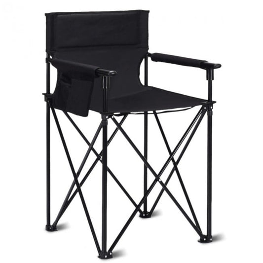 Portable 38 Inch Oversized High Camping Fishing Folding Chair, Black at Gallery Canada