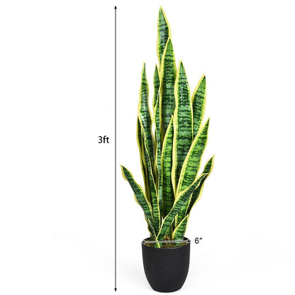 35.5 Inch Indoor-Outdoor Decoration Fake Artificial Snake Plant, Green at Gallery Canada