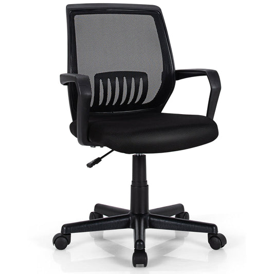 Mid-Back Mesh Height Adjustable Executive Chair with Lumbar Support, Black - Gallery Canada