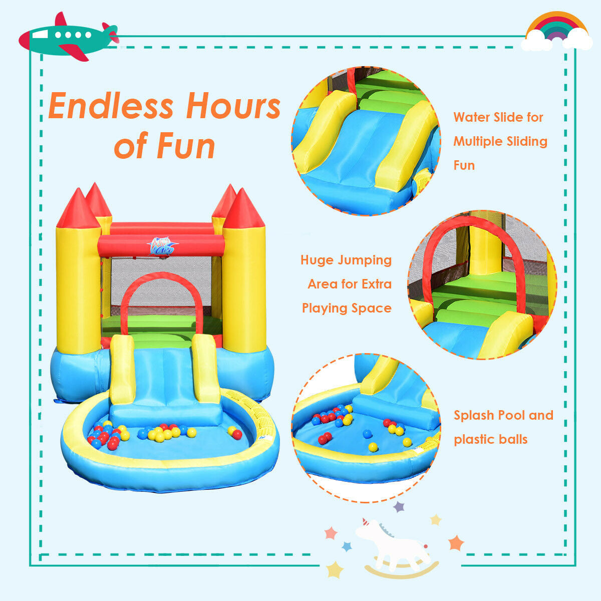 Kids Inflatable Bounce House Castle With Balls Pool And Bag Bounce House at Gallery Canada