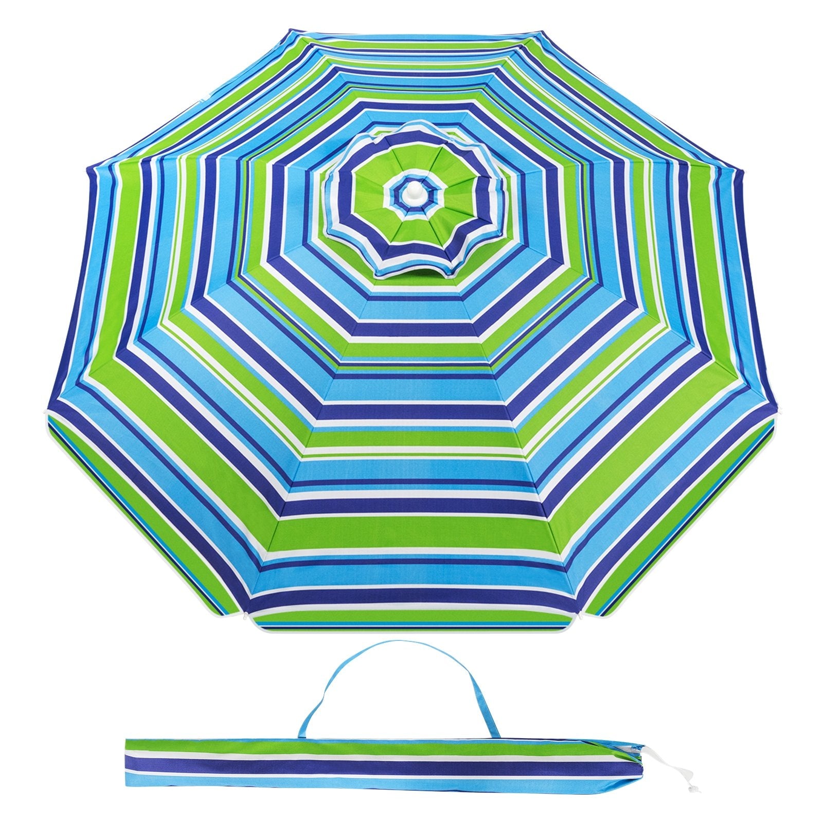 6.5 Feet Beach Umbrella with Sun Shade and Carry Bag without Weight Base, Green at Gallery Canada