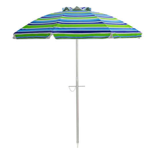 6.5 Feet Beach Umbrella with Sun Shade and Carry Bag without Weight Base, Green