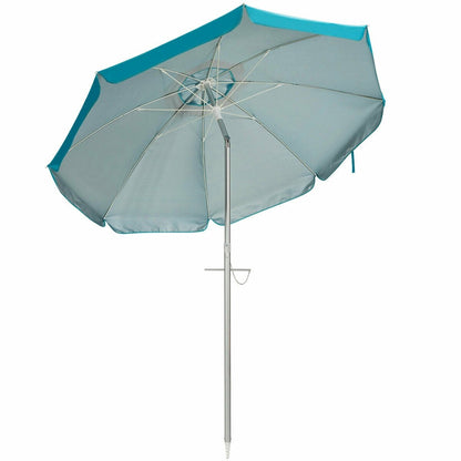 6.5 Feet Beach Umbrella with Sun Shade and Carry Bag without Weight Base, Blue