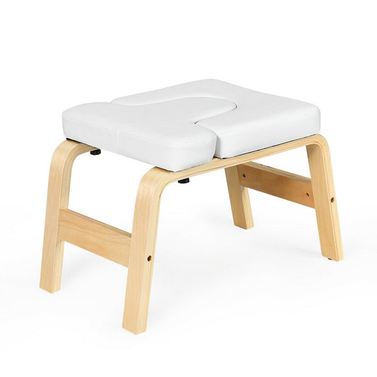 Yoga Headstand Wood Stool with PVC Pads, White at Gallery Canada