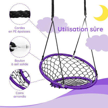 Net Hanging Swing Chair with Adjustable Hanging Ropes, Purple at Gallery Canada