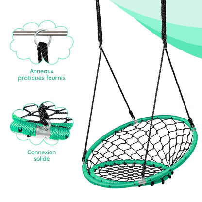 Net Hanging Swing Chair with Adjustable Hanging Ropes, Green at Gallery Canada