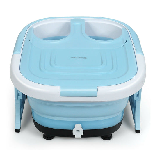 Foldable Foot Spa Bath Motorized Massager with Bubble Red Light Timer Heat, Blue at Gallery Canada