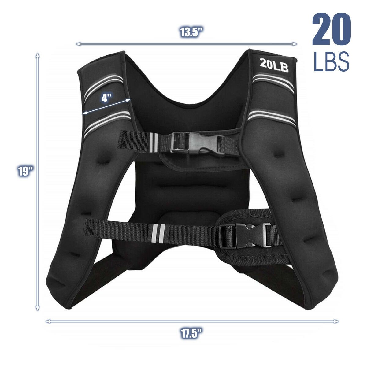 Training Weight Vest Workout Equipment with Adjustable Buckles and Mesh Bag-20 lbs, Black at Gallery Canada