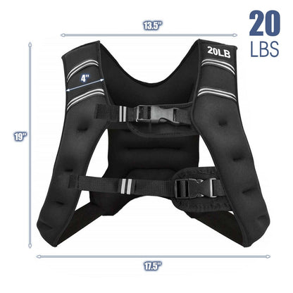 Training Weight Vest Workout Equipment with Adjustable Buckles and Mesh Bag-20 lbs, Black at Gallery Canada
