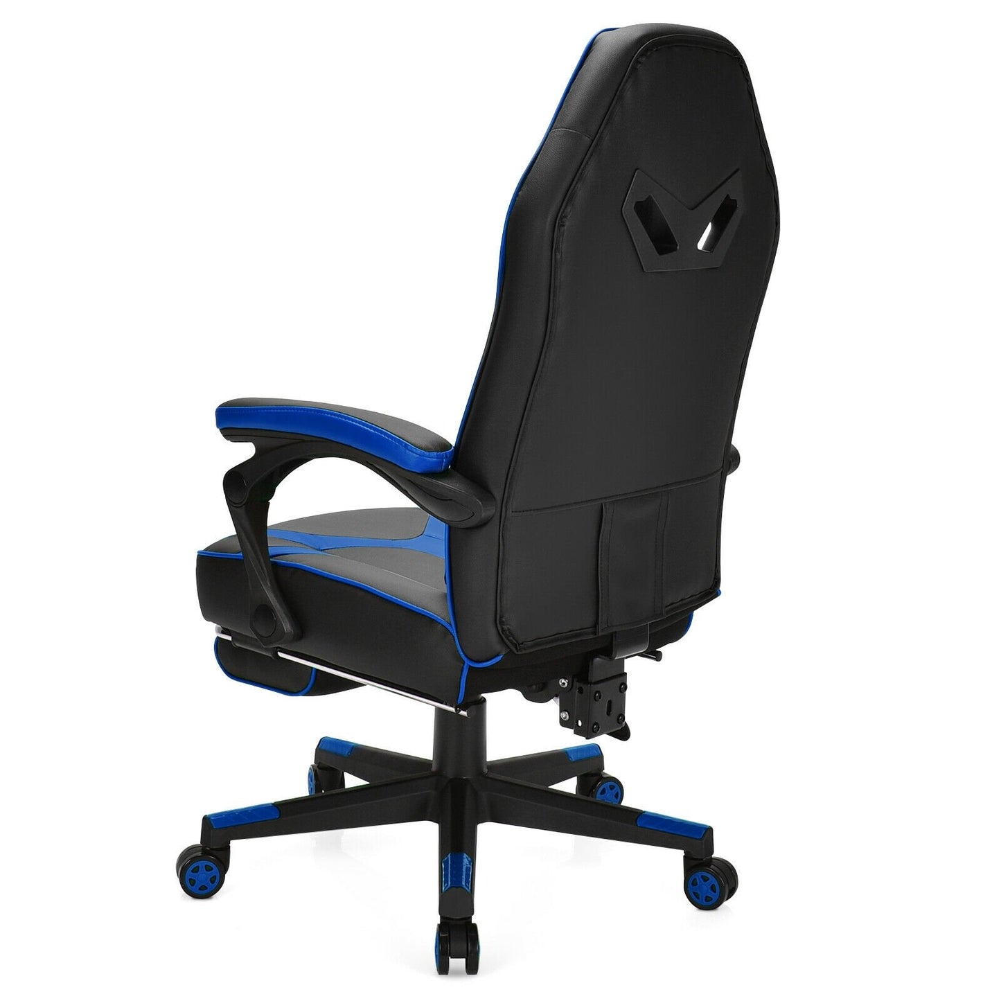 Computer Massage Gaming Recliner Chair with Footrest, Blue at Gallery Canada