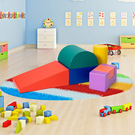 6 Piece Climb Crawl Play Set, Indoor Kids Toddler, Red Climbers & Slides Red at Gallery Canada