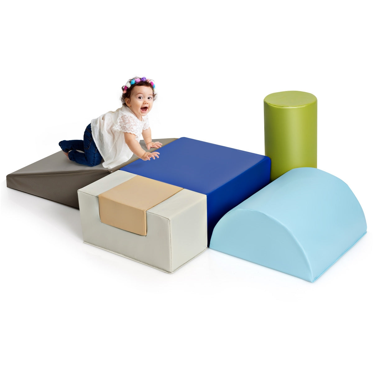 6 Piece Climb Crawl Play Set Indoor Kids Toddler, Gray Climbers & Slides at Gallery Canada