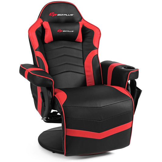 Ergonomic High Back Massage Gaming Chair Gaming Recliner with Pillow, Red