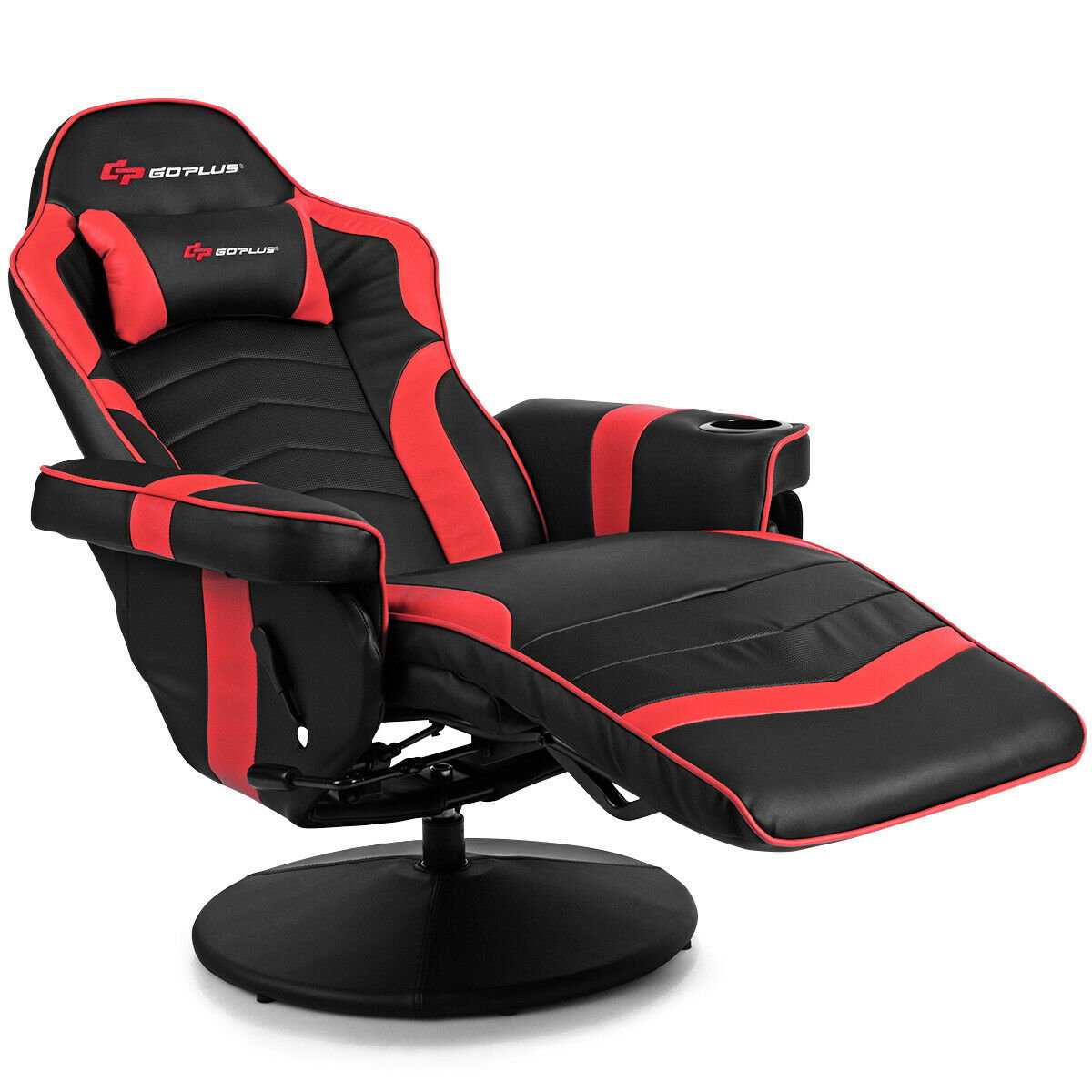 Ergonomic High Back Massage Gaming Chair Gaming Recliner with Pillow, Red at Gallery Canada