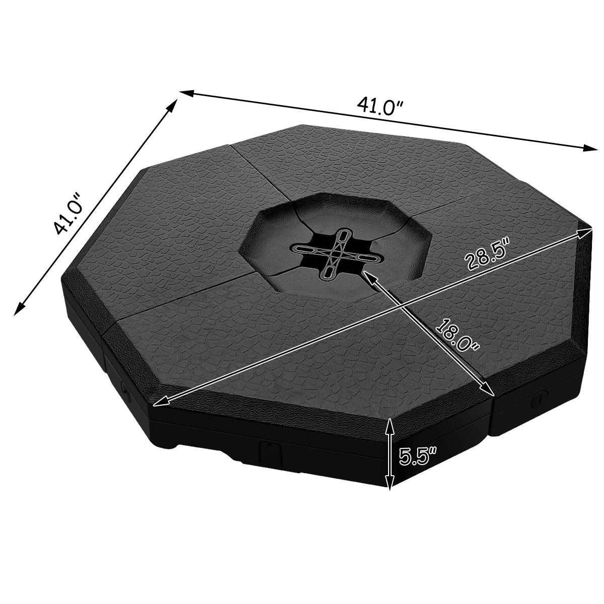 4 Pieces Patio Cantilever Offset Umbrella Weights Base Plate Set, Black at Gallery Canada