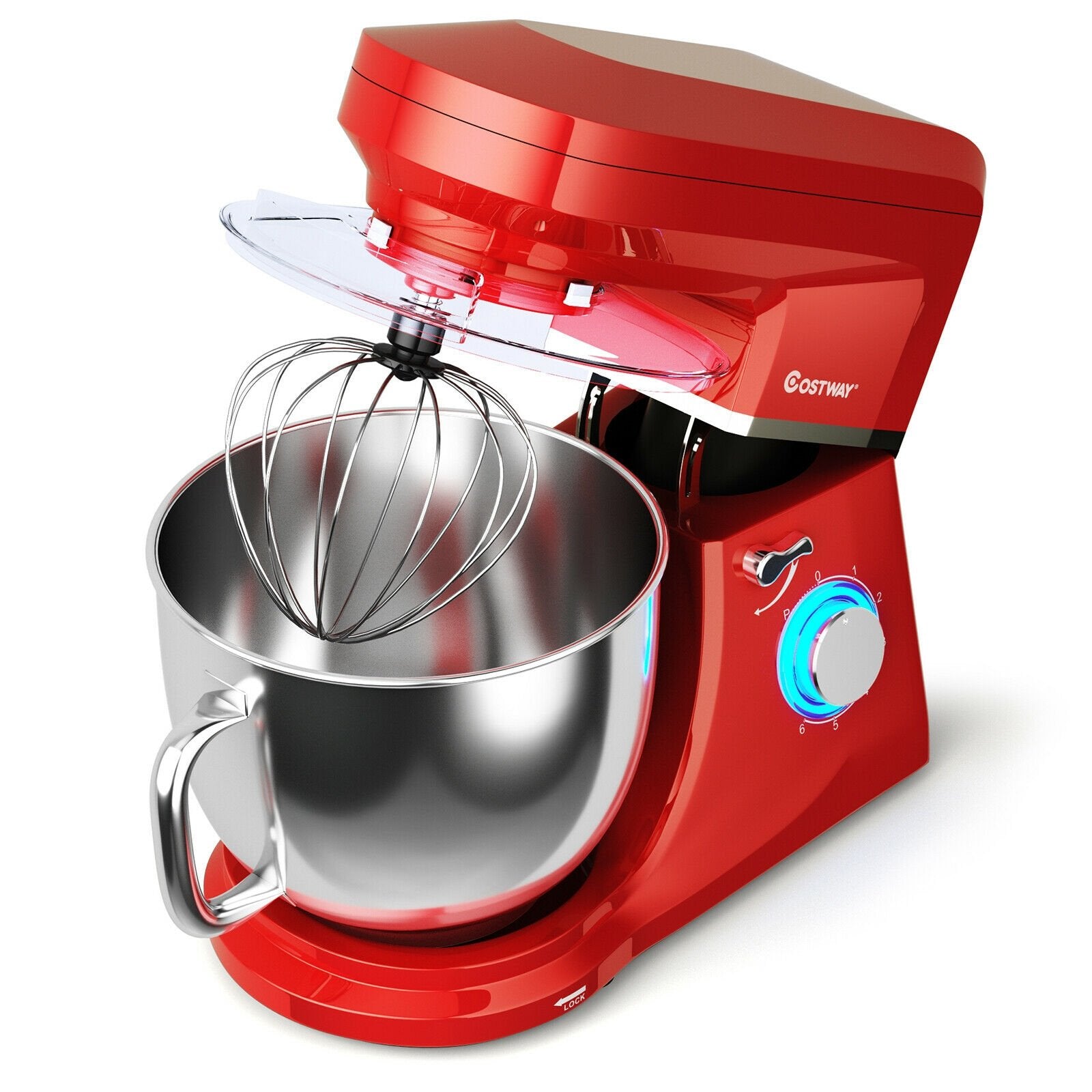 7.5 QT Tilt-Head Stand Mixer 6 Speed 660W with Dough Hook Beater , Red at Gallery Canada