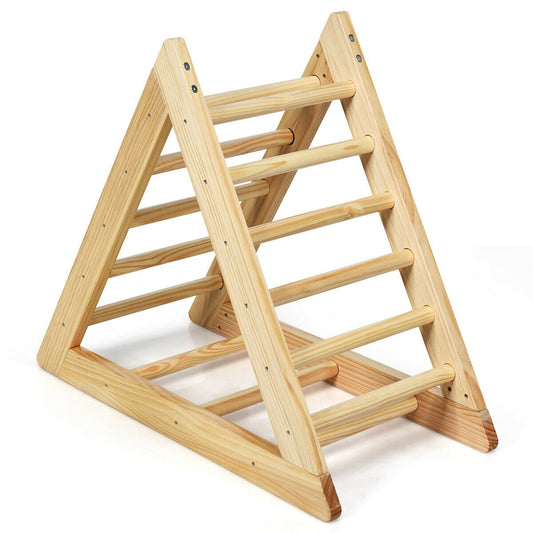 Wooden Triangle Climber for Toddler Step Training, Natural at Gallery Canada