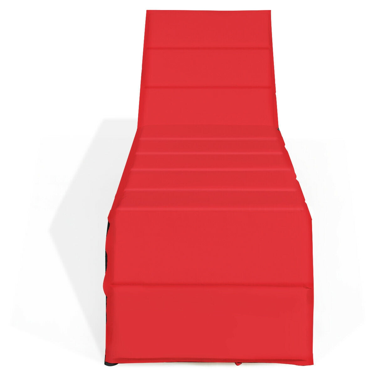 Adjustable Patio Rattan Lounge Chair With Cushions, Red