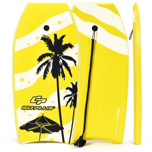 Lightweight Super Bodyboard Surfing with EPS Core Boarding-M, Yellow