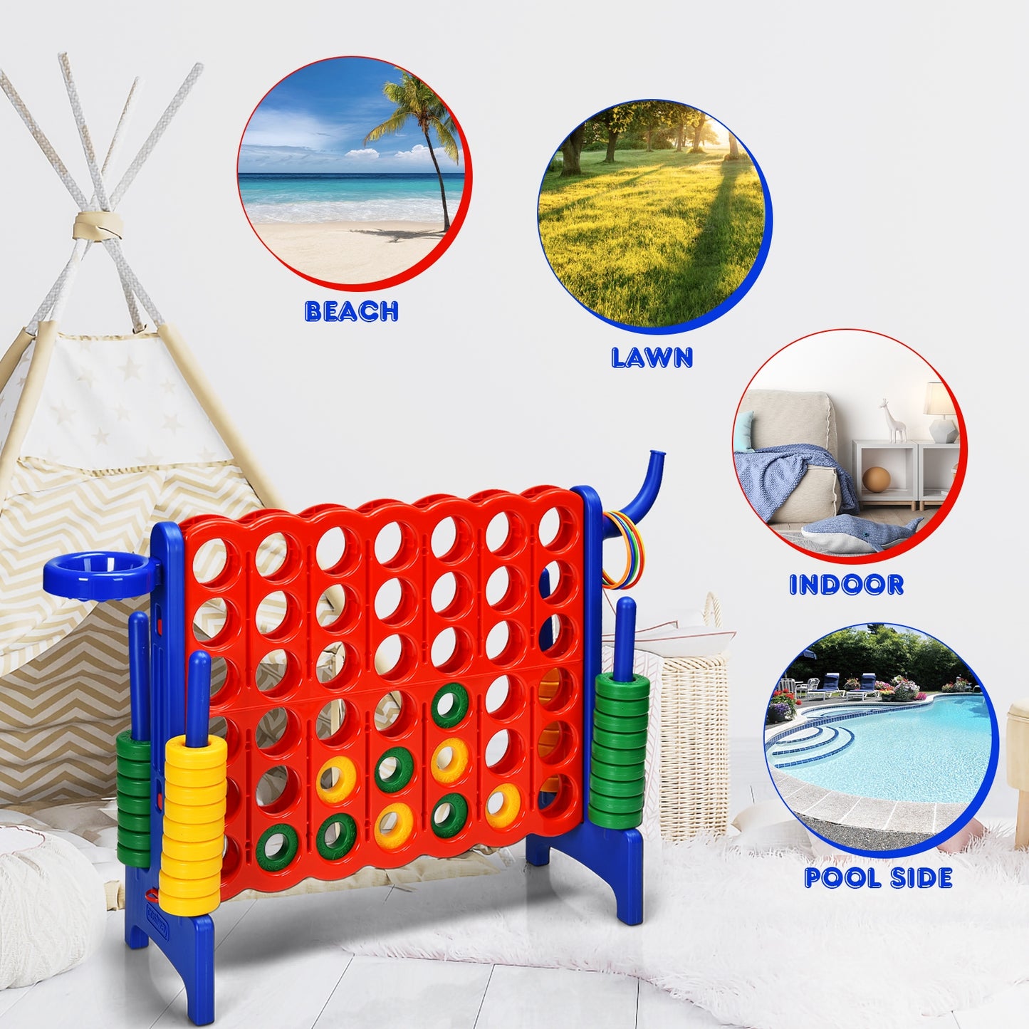 2.5 Feet 4-To-Score Giant Game Set, Blue
