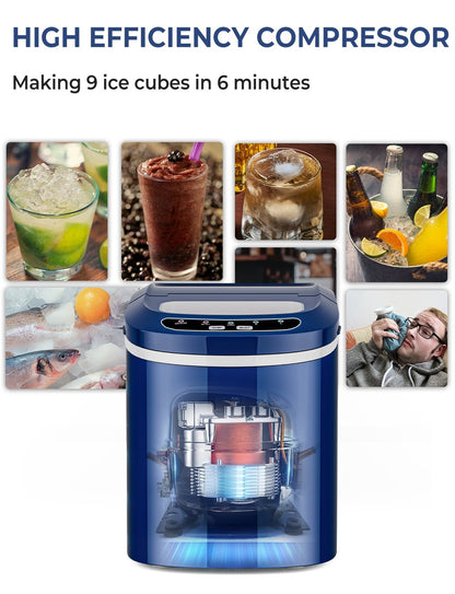 Mini Portable Compact Electric Ice Maker Machine, Navy at Gallery Canada