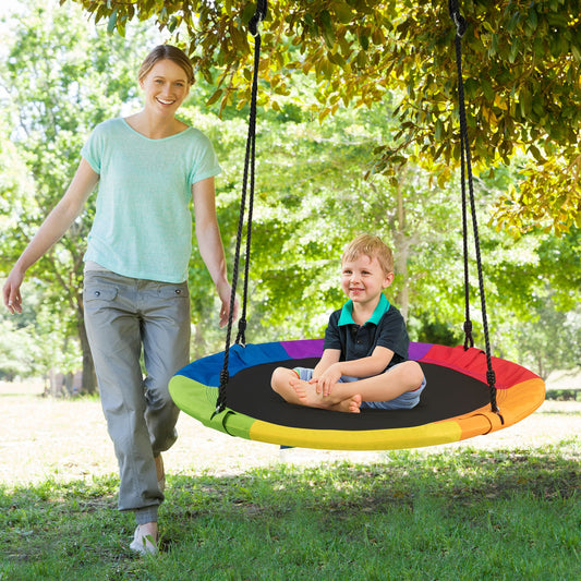 40 Inch 770 Lbs Flying Saucer Tree Swing, With 2 Tree Hanging Straps, Multicolor Swing & Playsets Multicolor at Gallery Canada
