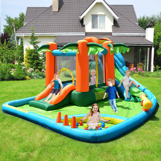 7-In-1 Inflatable Slide Bouncer With Two Slides