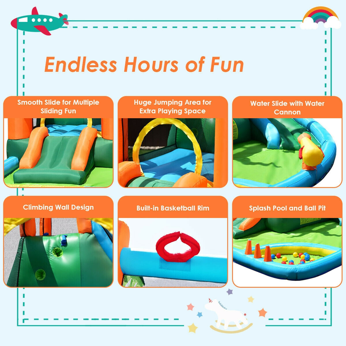 7-In-1 Inflatable Slide Bouncer With Two Slides Bounce House at Gallery Canada