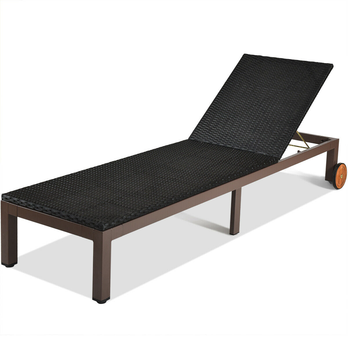 Patio Chaise Lounge, Outdoor Rattan Recliner Chair, Beige Outdoor Chaise Lounges at Gallery Canada