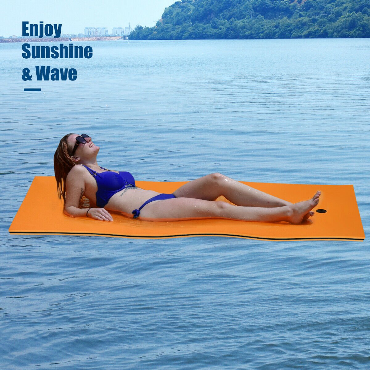 3-layer Tear-resistant Relaxing Foam Floating Pad, Orange at Gallery Canada