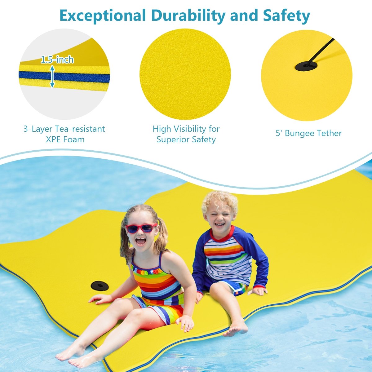 3-layer Tear-resistant Relaxing Foam Floating Pad, Yellow at Gallery Canada