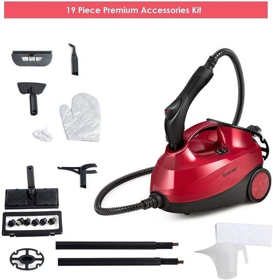 2000W Heavy Duty Steam Cleaner Mop, Detachable Handheld Unit, Red