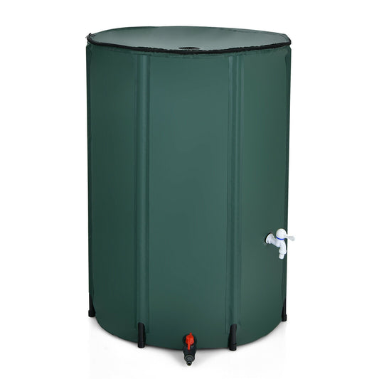 100 Gallon Portable Rain Barrel Water Collector Tank, Green Watering & Irrigation Green at Gallery Canada