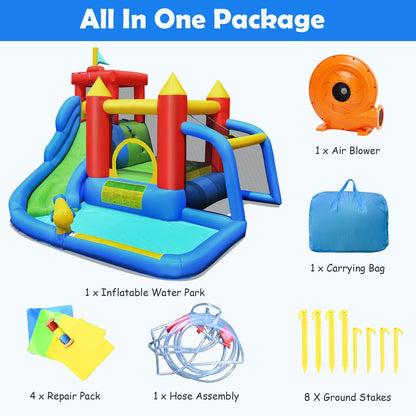 Inflatable Bounce House Splash Pool with Water Climb Slide Blower Included at Gallery Canada