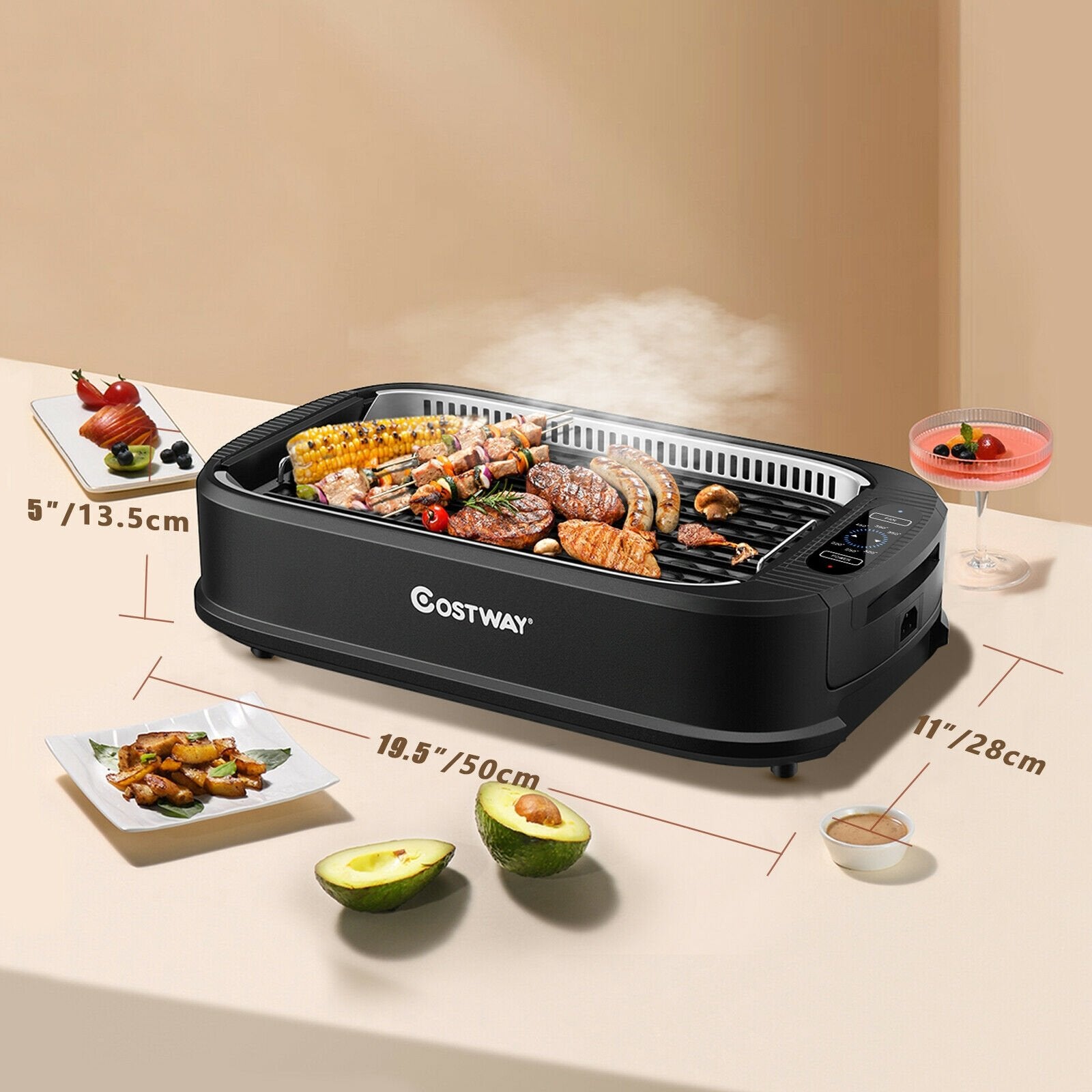 Smokeless Electric Portable BBQ Grill with Turbo Smoke Extractor, Black at Gallery Canada