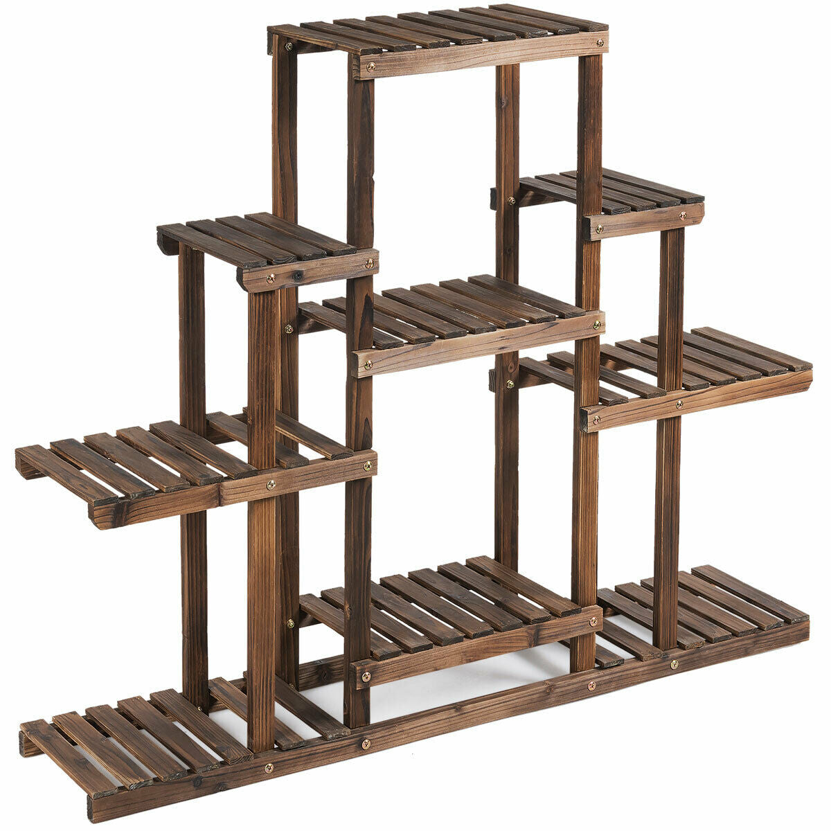 6-Tier Flower Wood Stand Plant Display Rack Storage Shelf, Brown Plant Stands at Gallery Canada