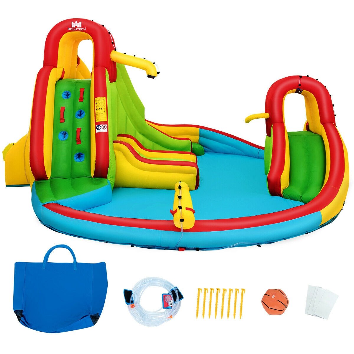 Kid's Inflatable Water Slide Bounce House with Climbing Wall and Pool Without Blower at Gallery Canada