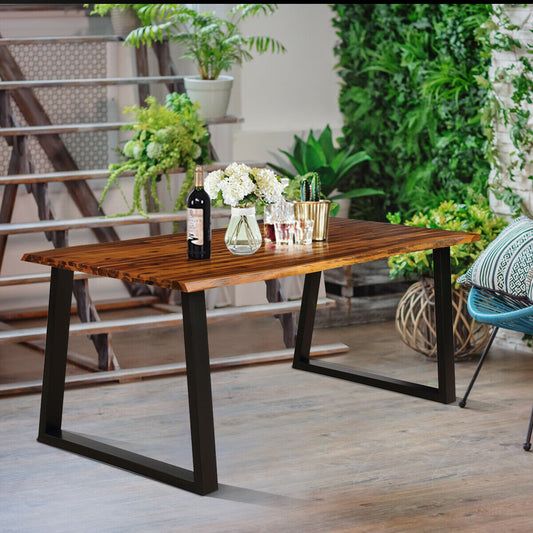 Acacia Wood Dining Table, Rectangular, Brown Dining Tables Brown at Gallery Canada