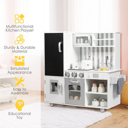 Wooden Pretend Play Kitchen Sets with Simulated Sound, White at Gallery Canada