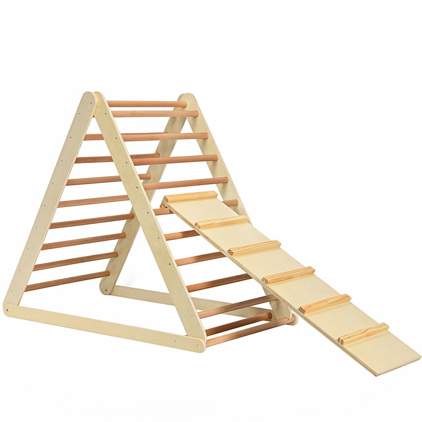 Foldable Wooden Climbing Triangle Indoor with Ladder for Toddler Baby, Natural Climbers & Slides at Gallery Canada