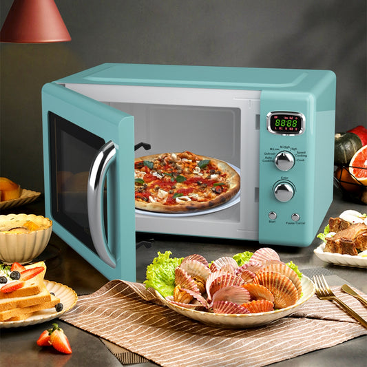 0.9 Cu.ft Retro Countertop Compact Microwave Oven, Green Toaster Ovens Green at Gallery Canada
