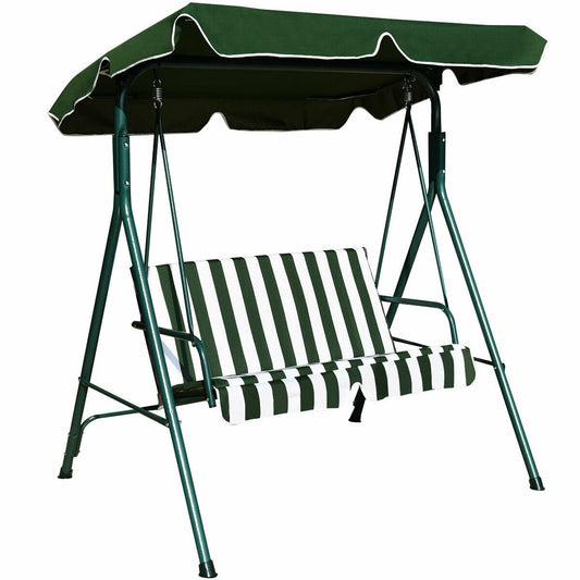 Loveseat Cushioned Patio Steel Frame Swing Glider , Green at Gallery Canada