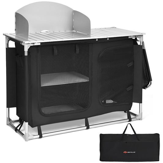 Portable Camp Kitchen and Sink Table, Black at Gallery Canada