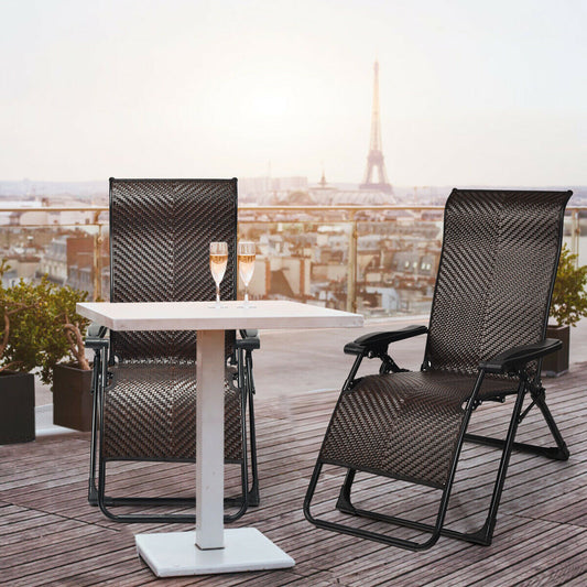 Patio Rattan Zero Gravity Lounge Chair, 2 Pieces Outdoor Seating & Patio Chairs Options at Gallery Canada