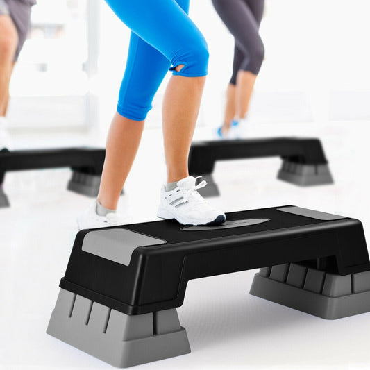 Aerobic Exercise Stepper Trainer with Adjustable Height, Gray Sport Equipments Gray at Gallery Canada