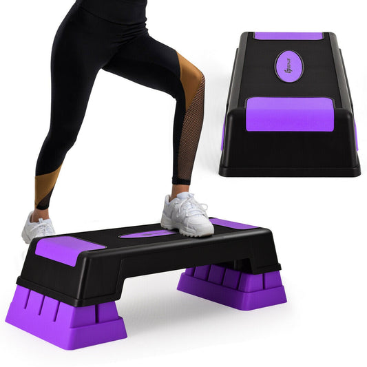 Aerobic Exercise Stepper Trainer with Adjustable Height 5"-7"-9", Purple Sport Equipments Purple at Gallery Canada