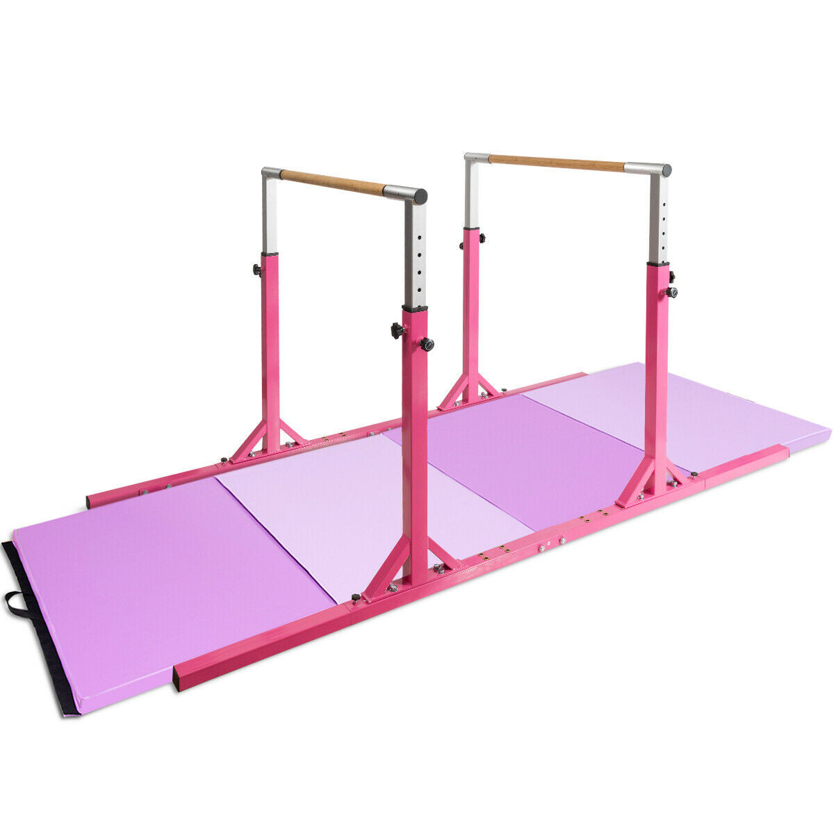 Kids Gymnastic Training Parallel Bars, Adjustable, Pink