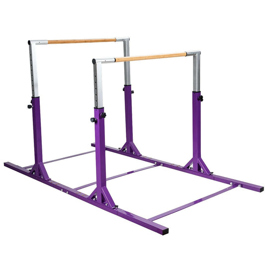Kids Double Horizontal Bars Gymnastic Training Parallel Bars Adjustable, Purple