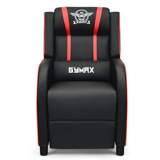 Massage Racing Gaming Single Recliner Chair, Red at Gallery Canada